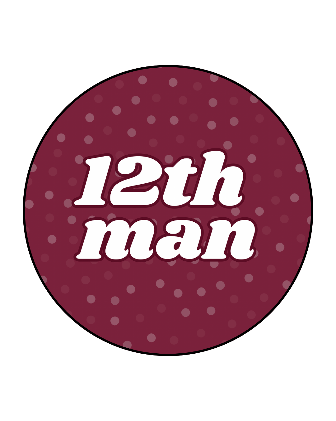 Polka dot 12th Man Button
