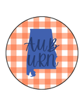 Auburn Gingham Button