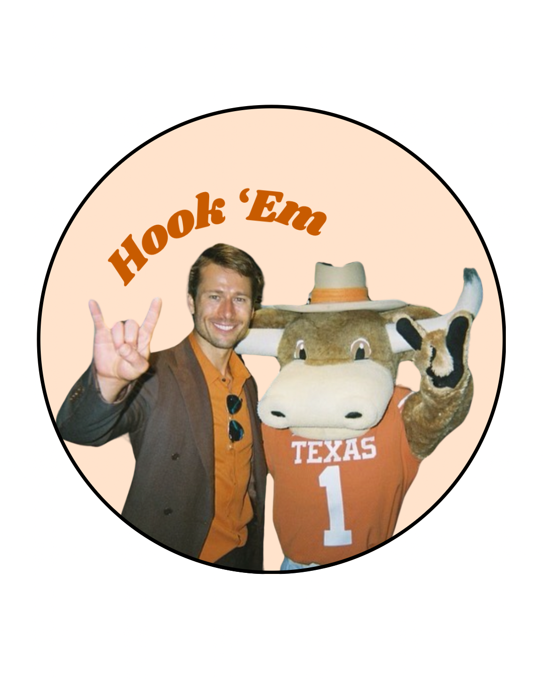UT Glen Powell “Hook ‘Em” Button